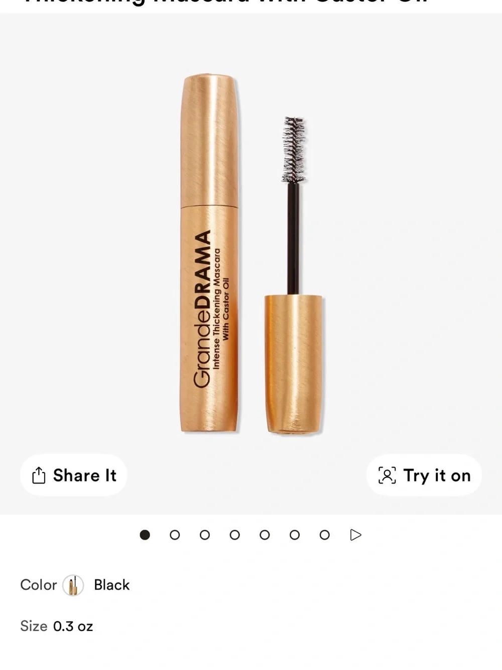 GrandeDRAMA Black Intense Thickening Mascara with Castor Oil